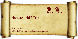 Matuz Márk névjegykártya